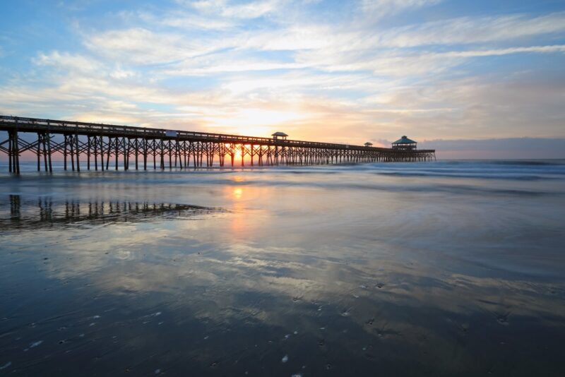 Folly Beach, una zona de playa muy cercana a Charleston